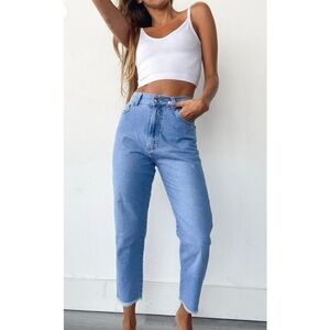 CHIPRE High-Waisted Cropped Denim Jeans - Vintage Style - Approx. Size 8-10